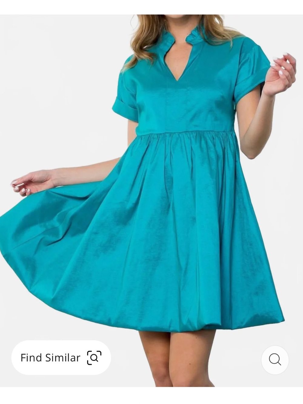 THML Moonlight Bubble Hem Dress In Blue
